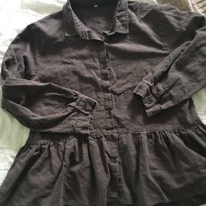 Minibee linen peplum top